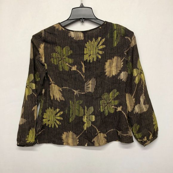 Sigrid Olsen Women Blouse Top Button Shirt Size Small Wool Silk Floral B243 -13 - Picture 11 of 14